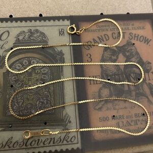 14kt solid yellow gold serpentine chain choker necklace 15” shiny liquid gold